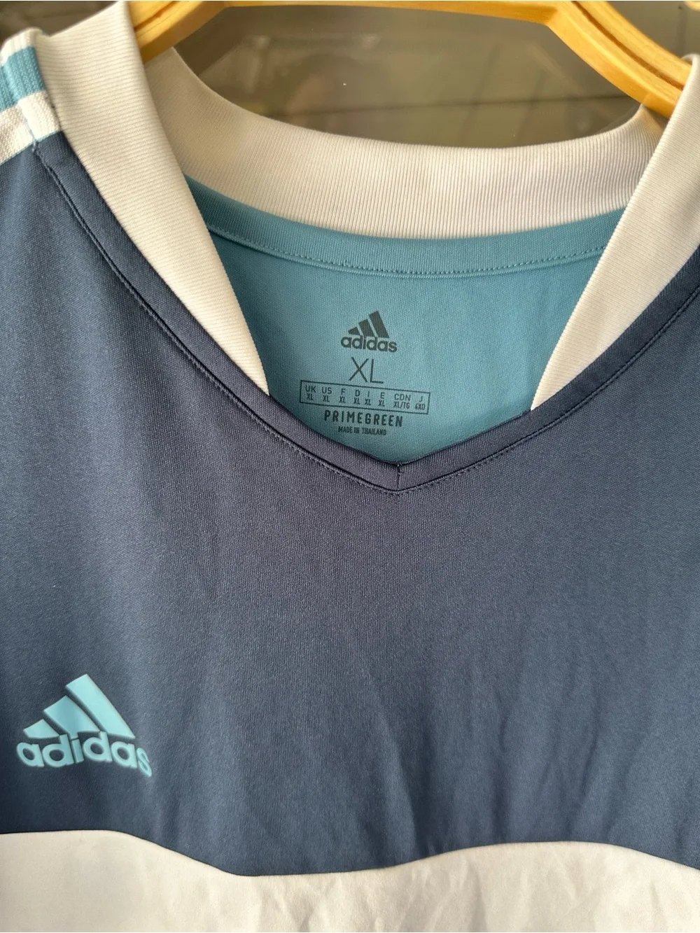 adidas Men’s Navy, Light Blue & White Athletic Jersey